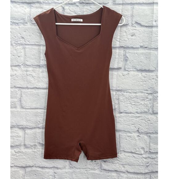 REORIA Pants - ReoRia Body Suit Brown Small
